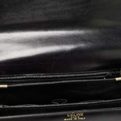 Pre Owned Celine Black Leather Horse Carriage Logo Shoulder Bag