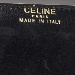 Pre Owned Celine Black Leather Horse Carriage Logo Shoulder Bag