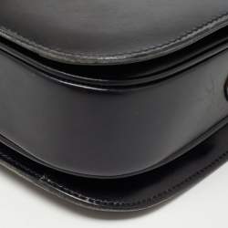 Pre Owned Celine Black Leather Horse Carriage Logo Shoulder Bag