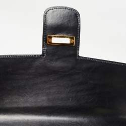 Pre Owned Celine Black Leather Horse Carriage Logo Shoulder Bag