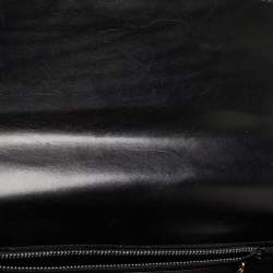 Pre Owned Celine Black Leather Horse Carriage Logo Shoulder Bag