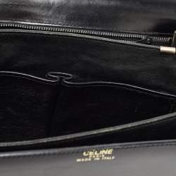 Pre Owned Celine Black Leather Horse Carriage Logo Shoulder Bag