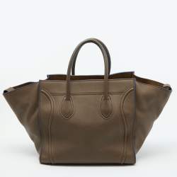 مملوكة مسبقًا Celine Olive Brown Leather Medium Phantom Luggage Tote