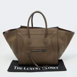 مملوكة مسبقًا Celine Olive Brown Leather Medium Phantom Luggage Tote