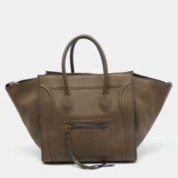 مملوكة مسبقًا Celine Olive Brown Leather Medium Phantom Luggage Tote