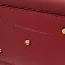 Pre Owned Celine Dark Red Leather Small Tie Tote