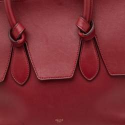 Pre Owned Celine Dark Red Leather Small Tie Tote