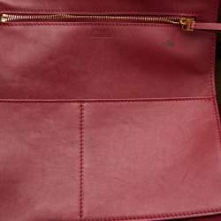 Pre Owned Celine Dark Red Leather Small Tie Tote