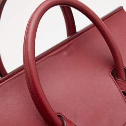 Pre Owned Celine Dark Red Leather Small Tie Tote