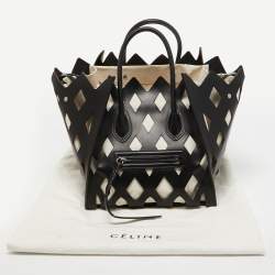 Celine Black Cutout Leather Medium Phantom Luggage Tote