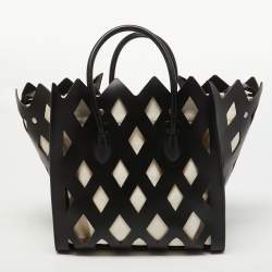 Celine Black Cutout Leather Medium Phantom Luggage Tote