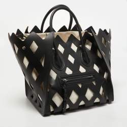 Celine Black Cutout Leather Medium Phantom Luggage Tote