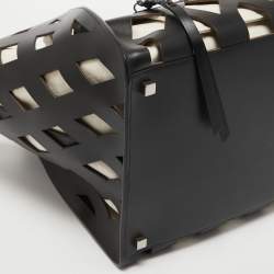 Celine Black Cutout Leather Medium Phantom Luggage Tote