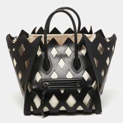 Celine Black Cutout Leather Medium Phantom Luggage Tote