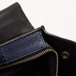 Celine Blue/Black Python and Suede Medium Trapeze Tote