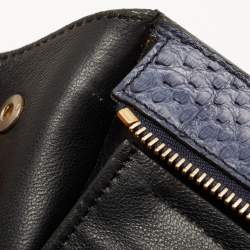 Celine Blue/Black Python and Suede Medium Trapeze Tote