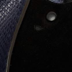 Celine Blue/Black Python and Suede Medium Trapeze Tote