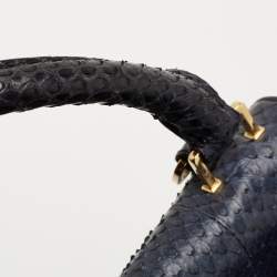 Celine Blue/Black Python and Suede Medium Trapeze Tote
