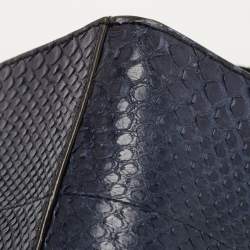 Celine Blue/Black Python and Suede Medium Trapeze Tote