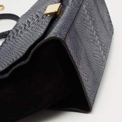 Celine Blue/Black Python and Suede Medium Trapeze Tote