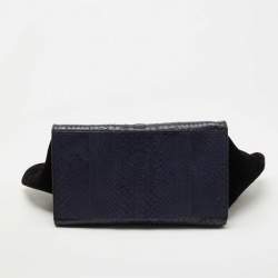 Celine Blue/Black Python and Suede Medium Trapeze Tote