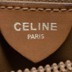 Pre Owned Celine Tan/Beige Macadam Coated Canvas and Leather Satchel