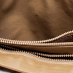 Pre Owned Celine Tan/Beige Macadam Coated Canvas and Leather Satchel