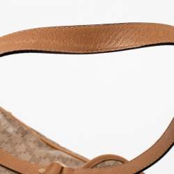 Pre Owned Celine Tan/Beige Macadam Coated Canvas and Leather Satchel