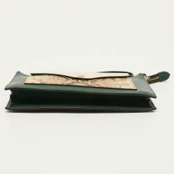 Celine Tri Color Leather and Python Medium Pocket Chain Clutch