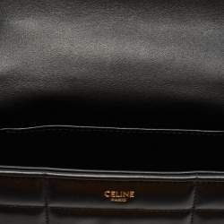 Pre Owned Celine Black Quilted Leather Chain Shoulder Bag