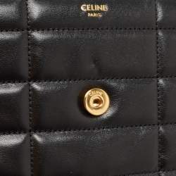 Pre Owned Celine Black Quilted Leather Chain Shoulder Bag