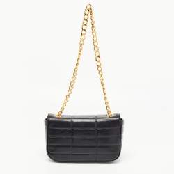 Pre Owned Celine Black Quilted Leather Chain Shoulder Bag