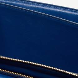 Pre Owned Celine Blue Leather Medium Classic Box Shoulder Bag
