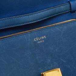 Pre Owned Celine Blue Leather Medium Classic Box Shoulder Bag
