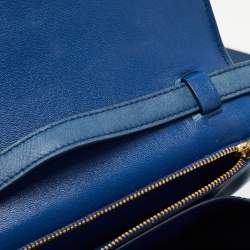 Pre Owned Celine Blue Leather Medium Classic Box Shoulder Bag