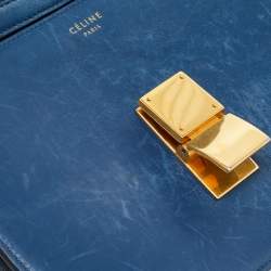Pre Owned Celine Blue Leather Medium Classic Box Shoulder Bag