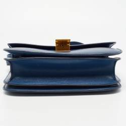 Pre Owned Celine Blue Leather Medium Classic Box Shoulder Bag