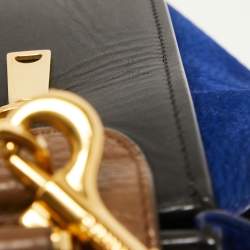 Pre Owned Celine Tri Color Leather and Nubuck Small Trapeze Top Handle Bag