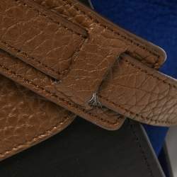 Pre Owned Celine Tri Color Leather and Nubuck Small Trapeze Top Handle Bag