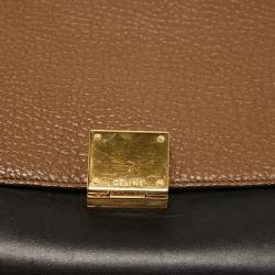 Pre Owned Celine Tri Color Leather and Nubuck Small Trapeze Top Handle Bag