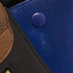 Pre Owned Celine Tri Color Leather and Nubuck Small Trapeze Top Handle Bag