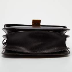 مملوكة مسبقًا Celine Dark Brown Lizard and Leather Medium Classic Box Bag