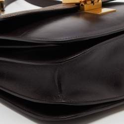 مملوكة مسبقًا Celine Dark Brown Lizard and Leather Medium Classic Box Bag