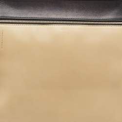 Pre Owned Celine Black/Beige Leather Medium Edge Top Handle Bag