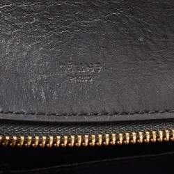 Pre Owned Céline Black/Off White Canvas and Leather Small Edge Bag