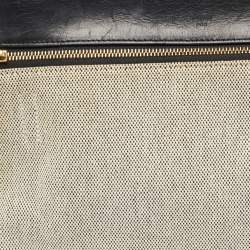 Pre Owned Céline Black/Off White Canvas and Leather Small Edge Bag