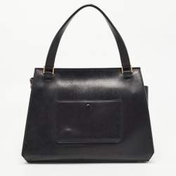 Pre Owned Céline Black/Off White Canvas and Leather Small Edge Bag