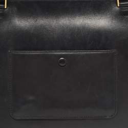 Pre Owned Céline Black/Off White Canvas and Leather Small Edge Bag