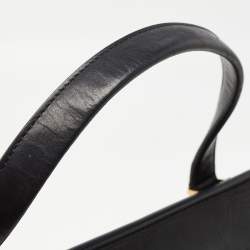 Pre Owned Céline Black/Off White Canvas and Leather Small Edge Bag