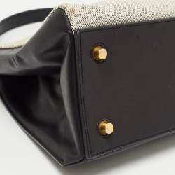 Pre Owned Céline Black/Off White Canvas and Leather Small Edge Bag